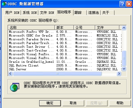 ODBC数据源管理